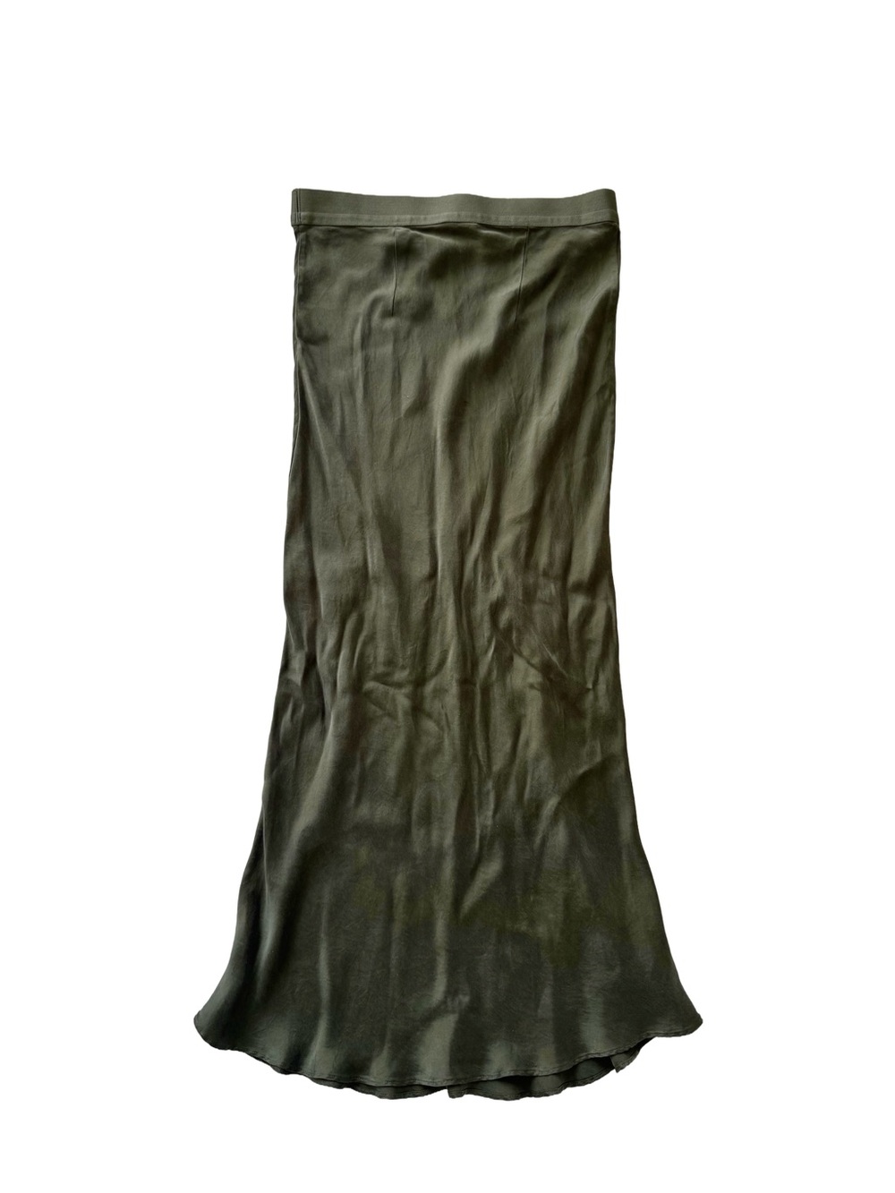 Outerknown Regan Slip Skirt in Olive Green